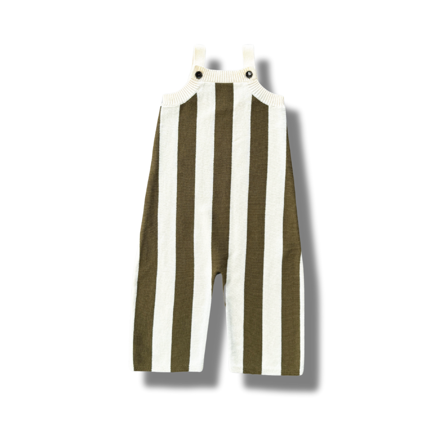 Vertical Stripe Knit Overalls