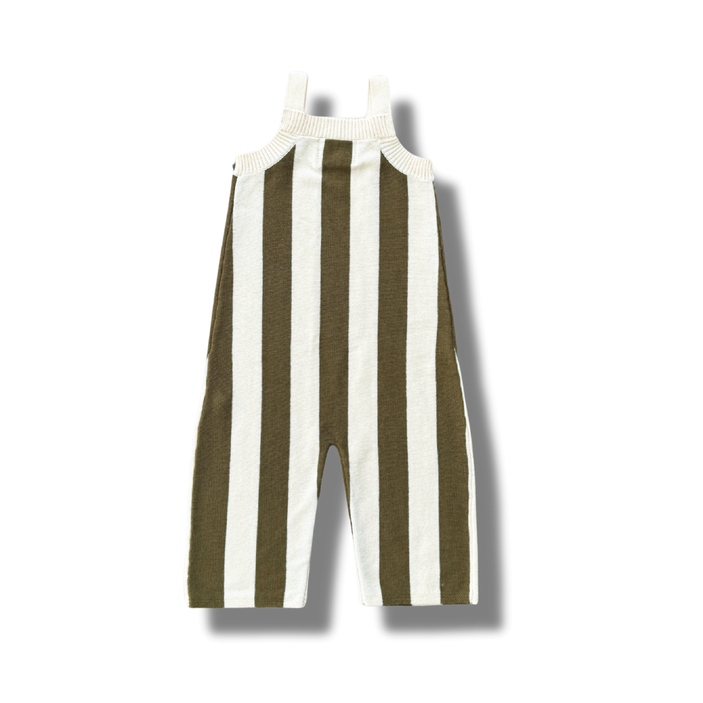 Vertical Stripe Knit Overalls